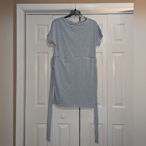 UVN Striped Blue and White Tunic Top